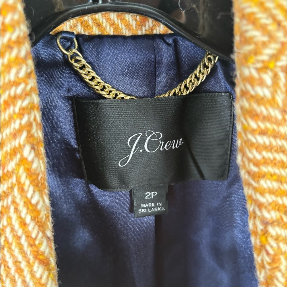 J. Crew Women’s Herringbone Tan Car Coat - Picture 2 of 4
